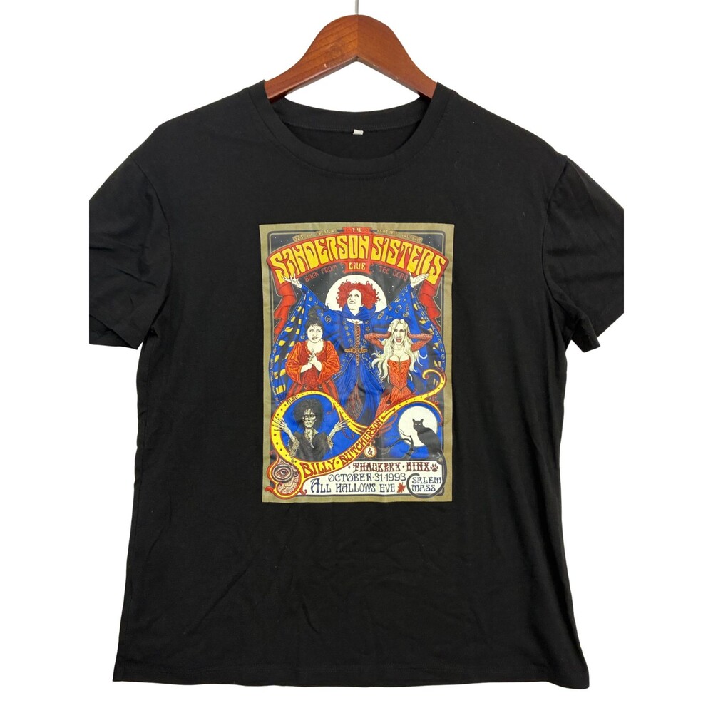 Hocus Pocus Sanderson Sisters Black Graphic T Shirt Halloween Womens L
